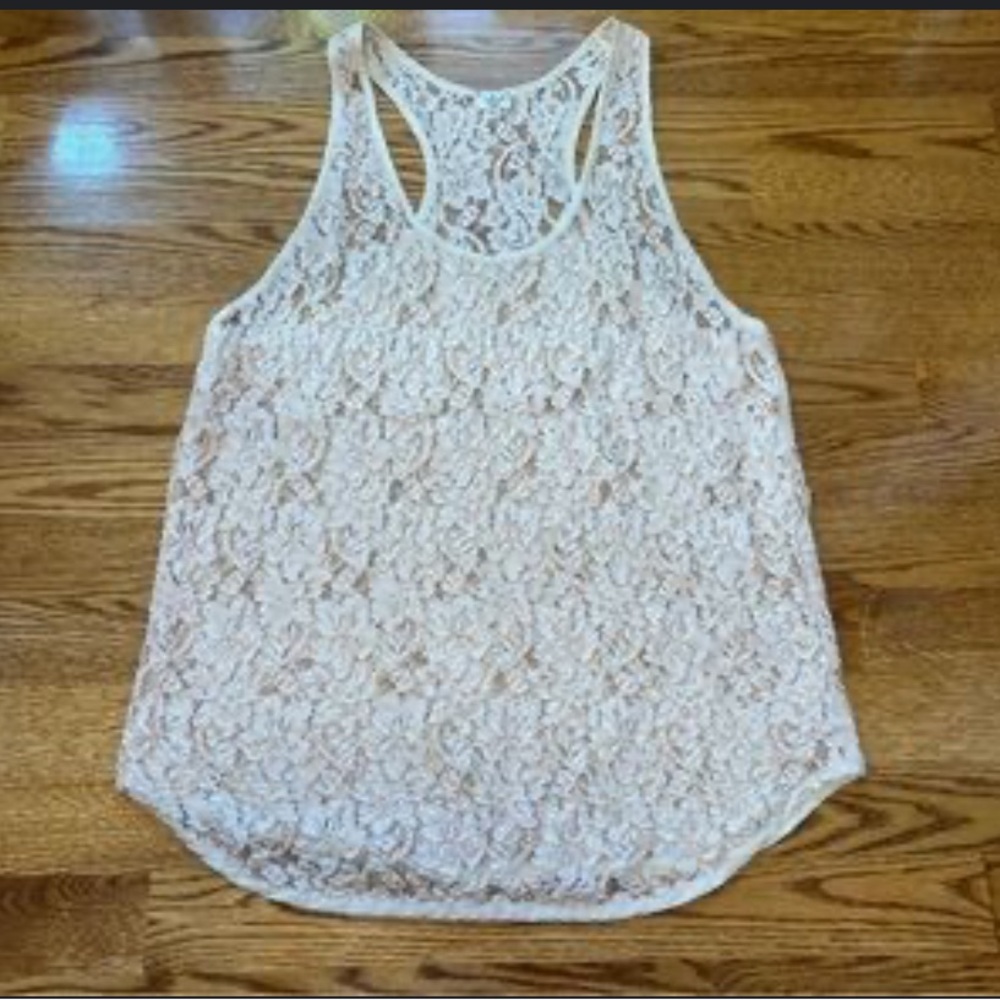 Wilfred Cream Lace Sleeveless Tank Top